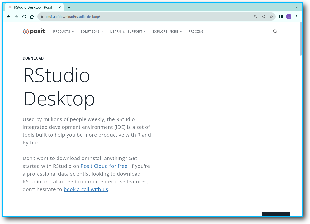 RStudio DesktopのDLページ